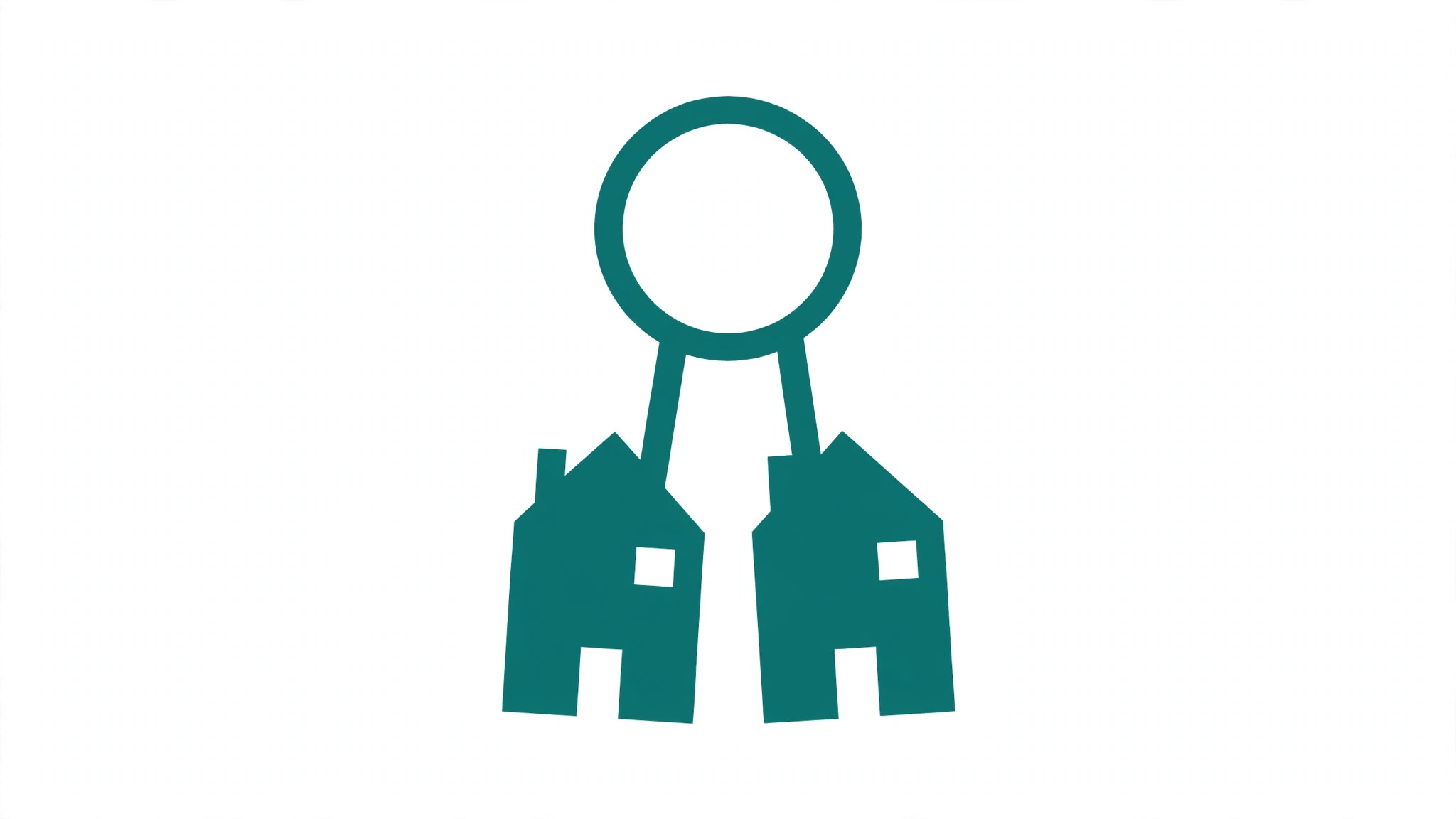 Flat illustration of a key ring with house-shaped keys.