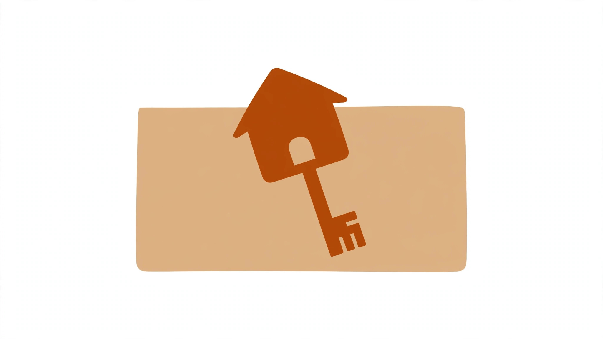 Flat illustration of a lease document with a house key on it.